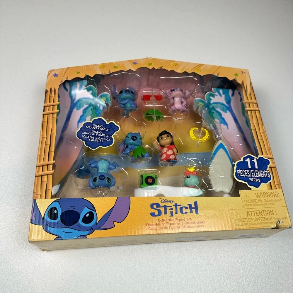 Disney Stitch Collectibles Includes 6 Lilo & Stitch Toy Figures 11 Pc Set Age 3+